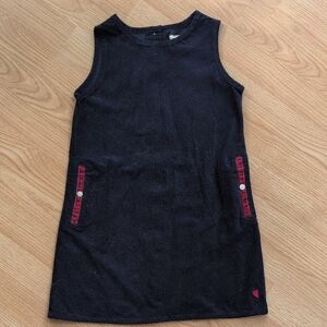 Black Sleeveless Dress with Red Accents